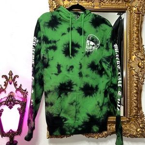 ⛓️ BlackCraft Cult Skullcraft - Green Lightning Dye Pullover Hoodie ⛓️